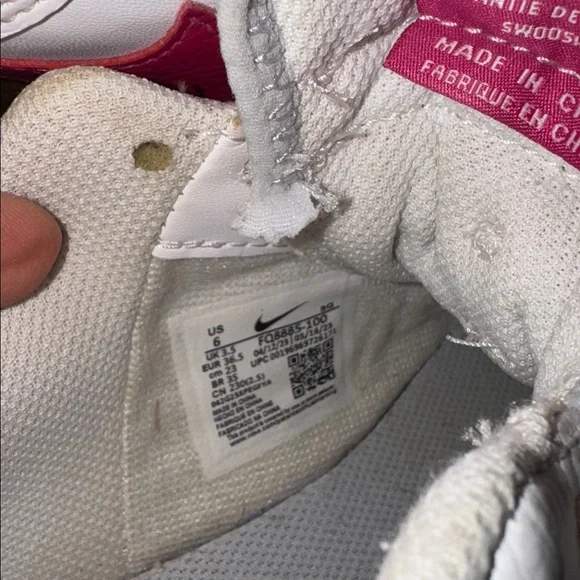 Nike Air Force 1 White with Pink and Yellow Accents Women’s 6 EUC - Picture 6 of 7